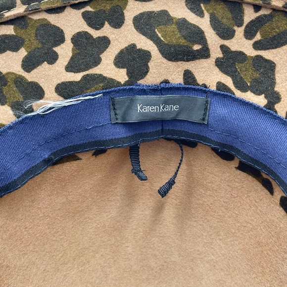 Karen Kane Leopard Print Wool Felt Cloche Flapper Gatsby Hat Women’s OSFM - Picture 9 of 9